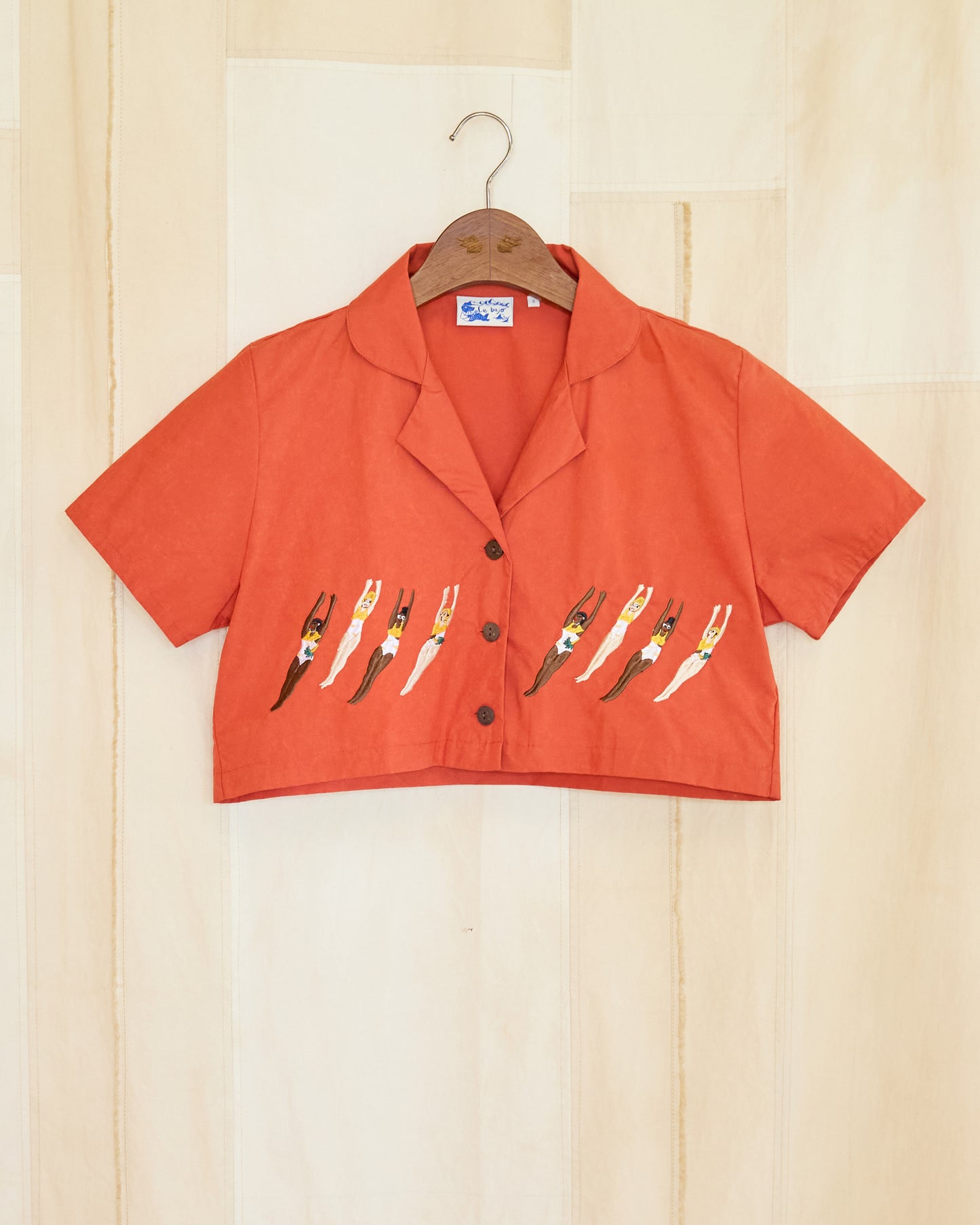 Adult Swim Girl Coral Cropped Shirt