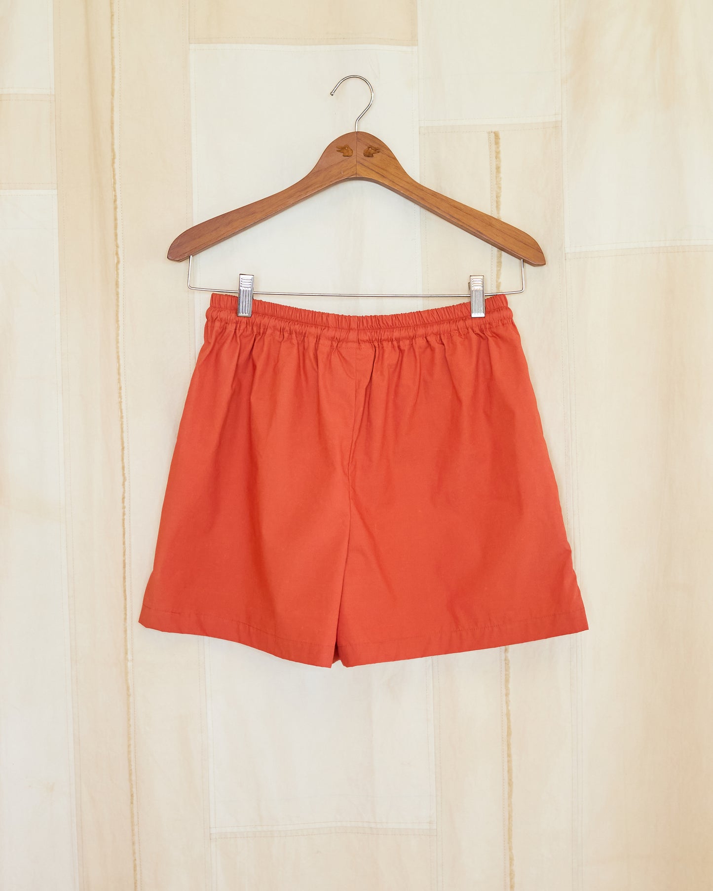 Coral Cropped Shorts With Strap