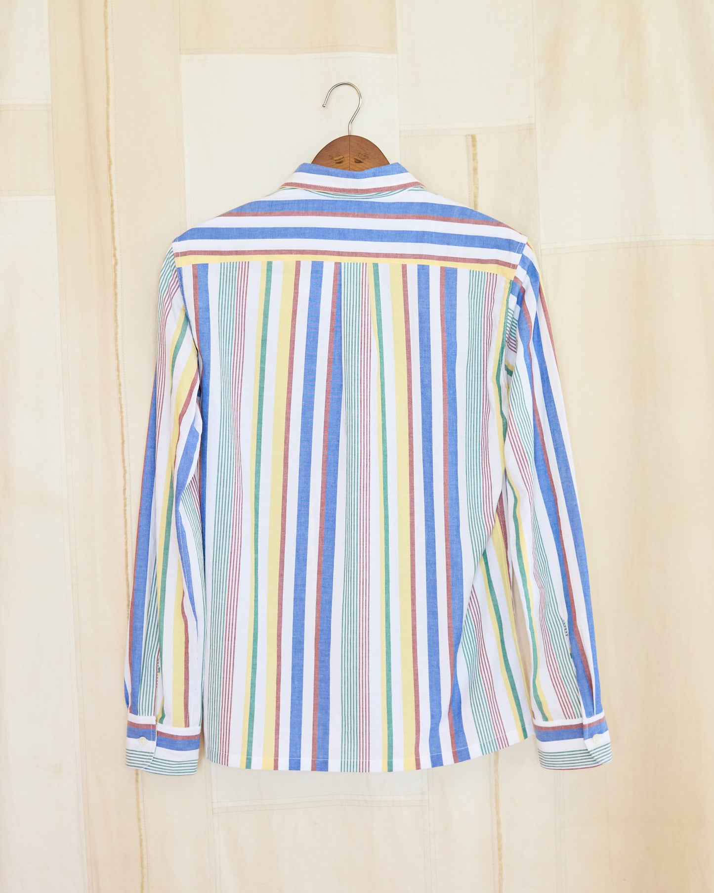 Classic Pinstripe Logo Shirt In Blue Yellow