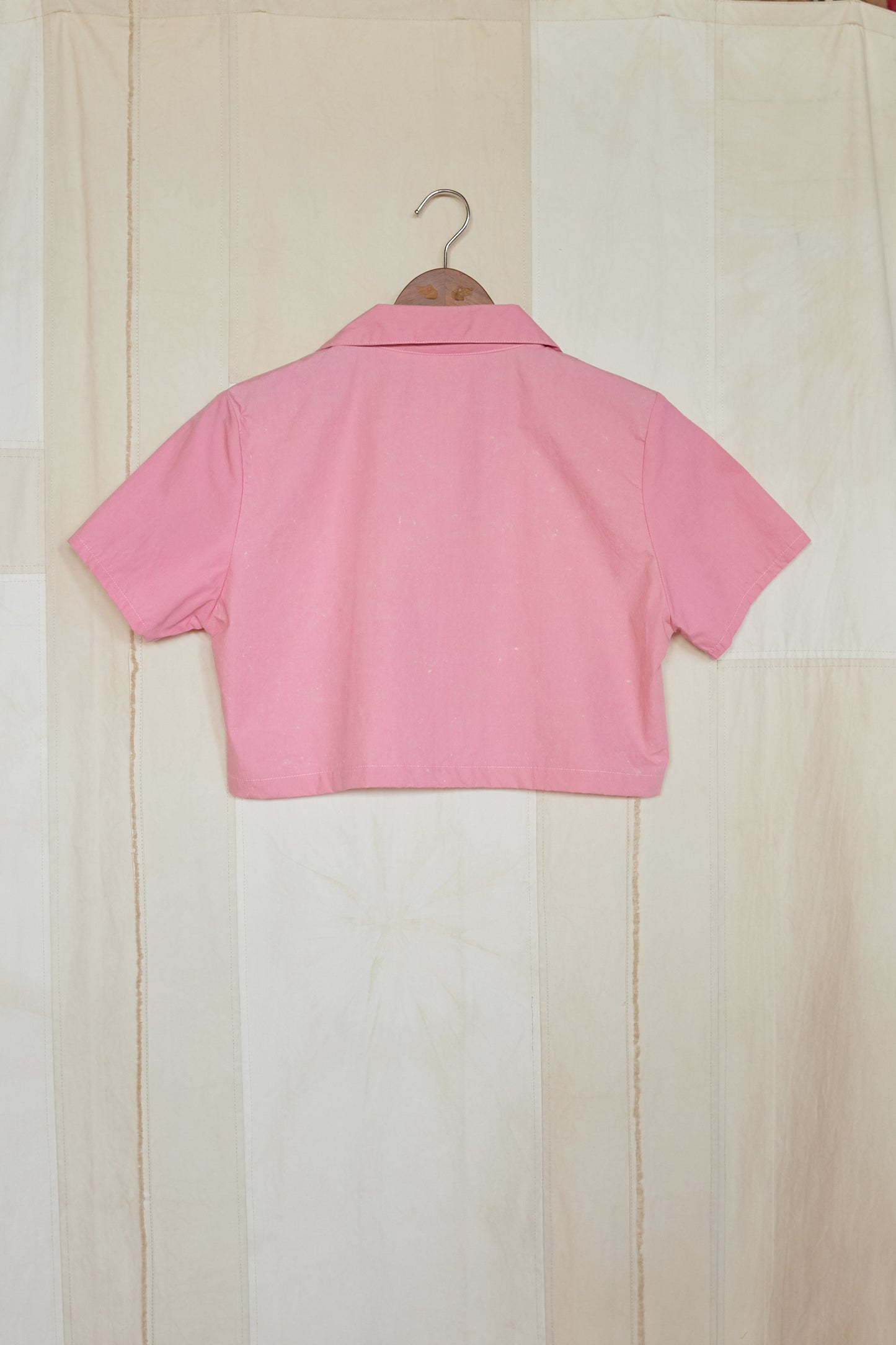 Adult Swim Girls Pink Cropped Shirt