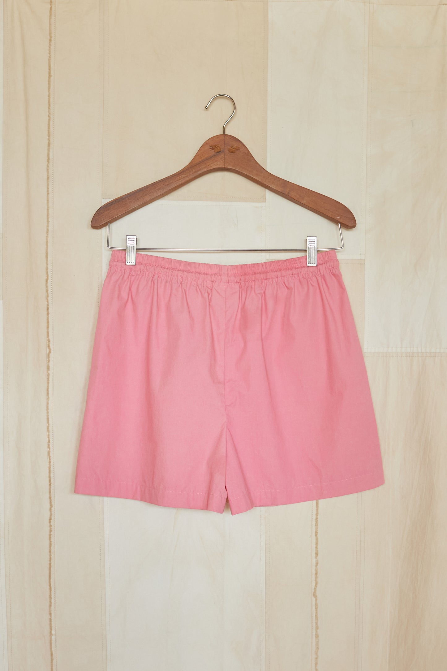 Pink Cropped Shorts With Strap