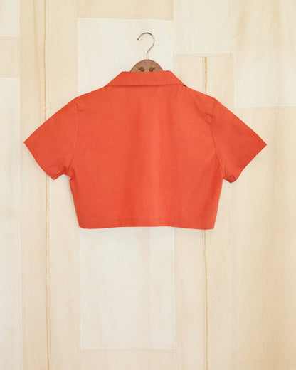 Adult Swim Girl Coral Cropped Shirt
