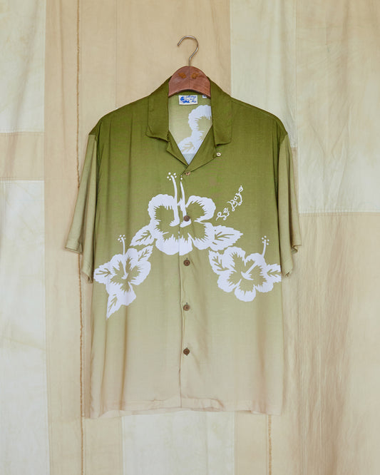 Hibiscus Bali Shirt Green